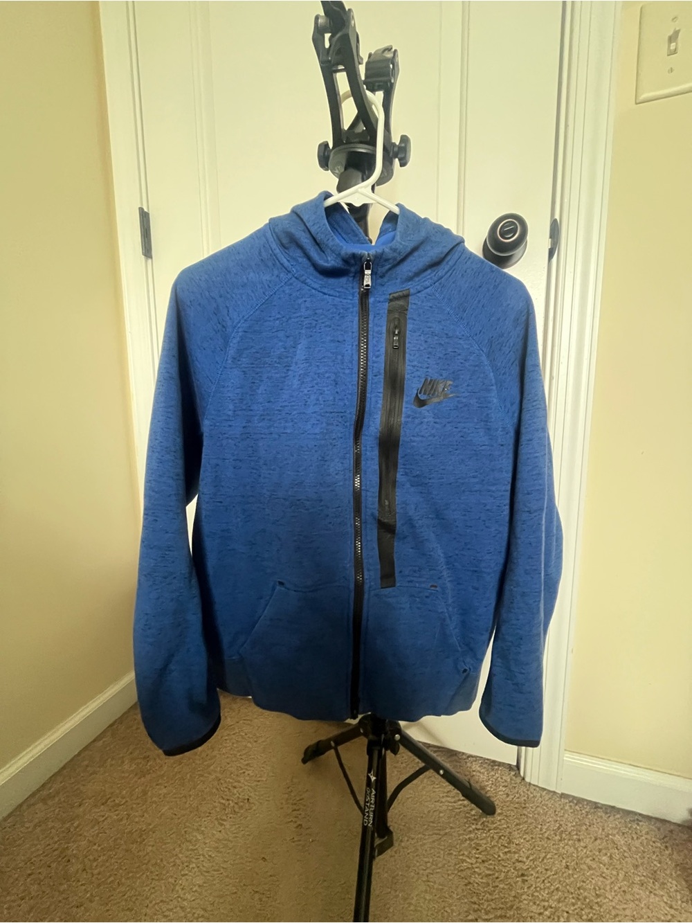 Youth XL Royal Blue Full-Zip Hooded Performance Jacket